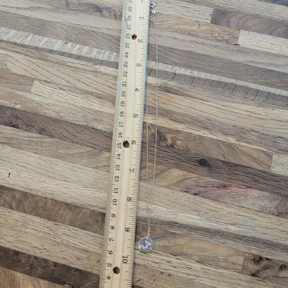 J Pendant Necklace in Silver Tone Metal w CZ Accents - Picture 8 of 13